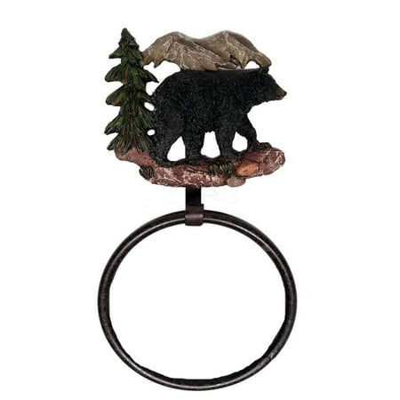 Black Bear Bathroom Decor Towel Ring - Walmart.com