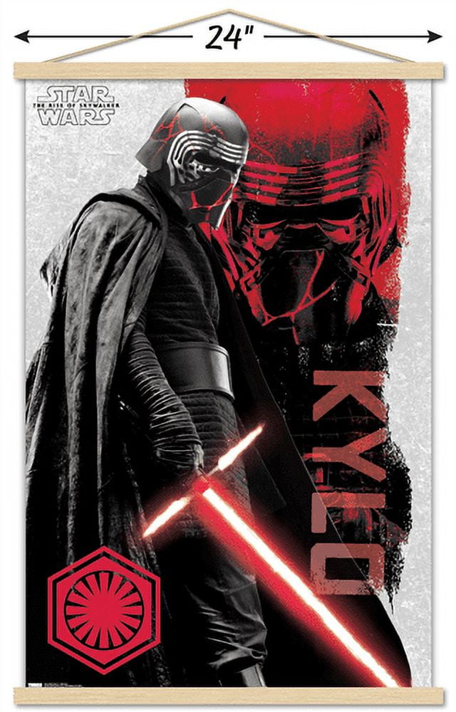 Star Wars: The Rise Of Skywalker - Kylo Ren Wall Poster with Magnetic Frame, 22.375" x 34"