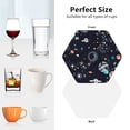 thumbnail image 6 of Honeii Galaxy2 print Leather Coaster Set of 4, ideal for safeguarding your furniture from drinks spills and effortless cleanup-Hexagon, 6 of 6