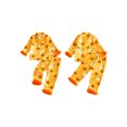 thumbnail image 2 of RUINIXCW Toddler Baby Girl Halloween Silk Stain Pajamas Set Kids Little Girl Fall Winter PJS Set Sleepwear Pumpkin Bat Fuzzy Trim Long Sleeve Button Down Shirt and Pants Set Loungewear Homewear, 2 of 9