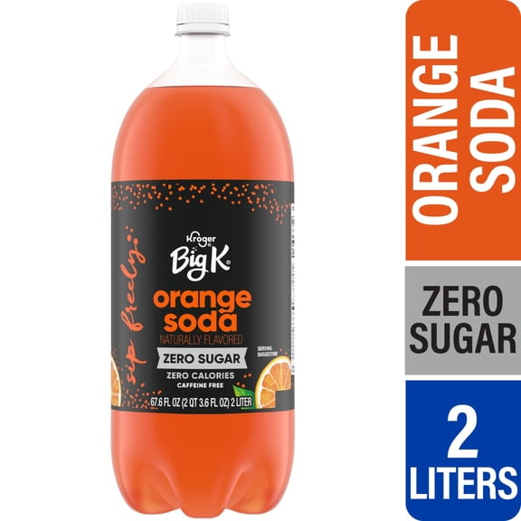 Kroger Big K Orange Zero Sugar Caffeine Free Soda Bottle 2 liter - Pack of 1