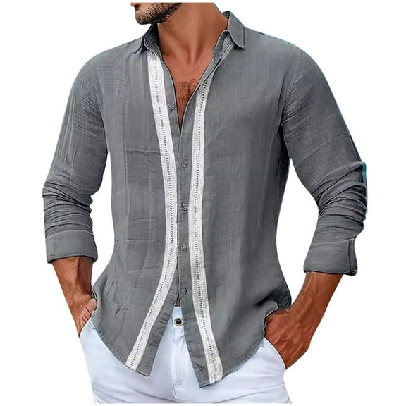 Dovford Mens Cuban Guayabera Shirts Long Sleeve Linen Casual Shirt Button Down Beach Summer Mexican Shirts 2025