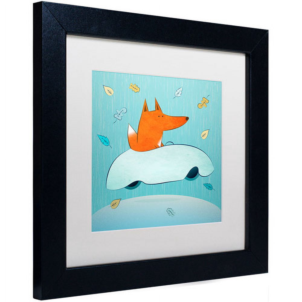Carla Martell 'Fox in Car' Matted Framed Art
