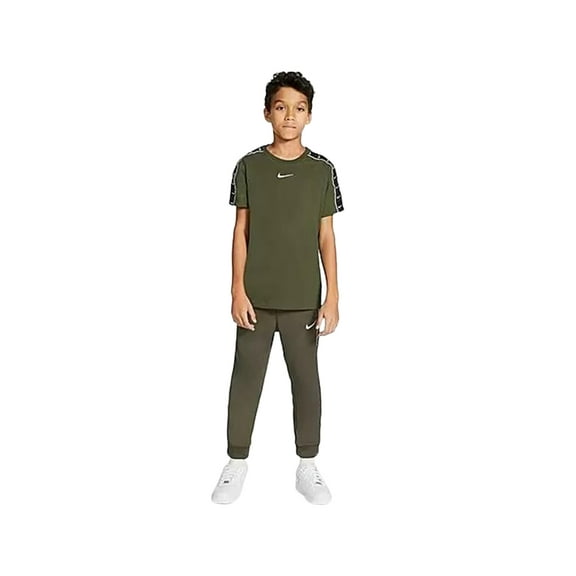 Nike Sportswear Swoosh Tape Boys Active Shirts & Tees Size M, Color: Olive/Black