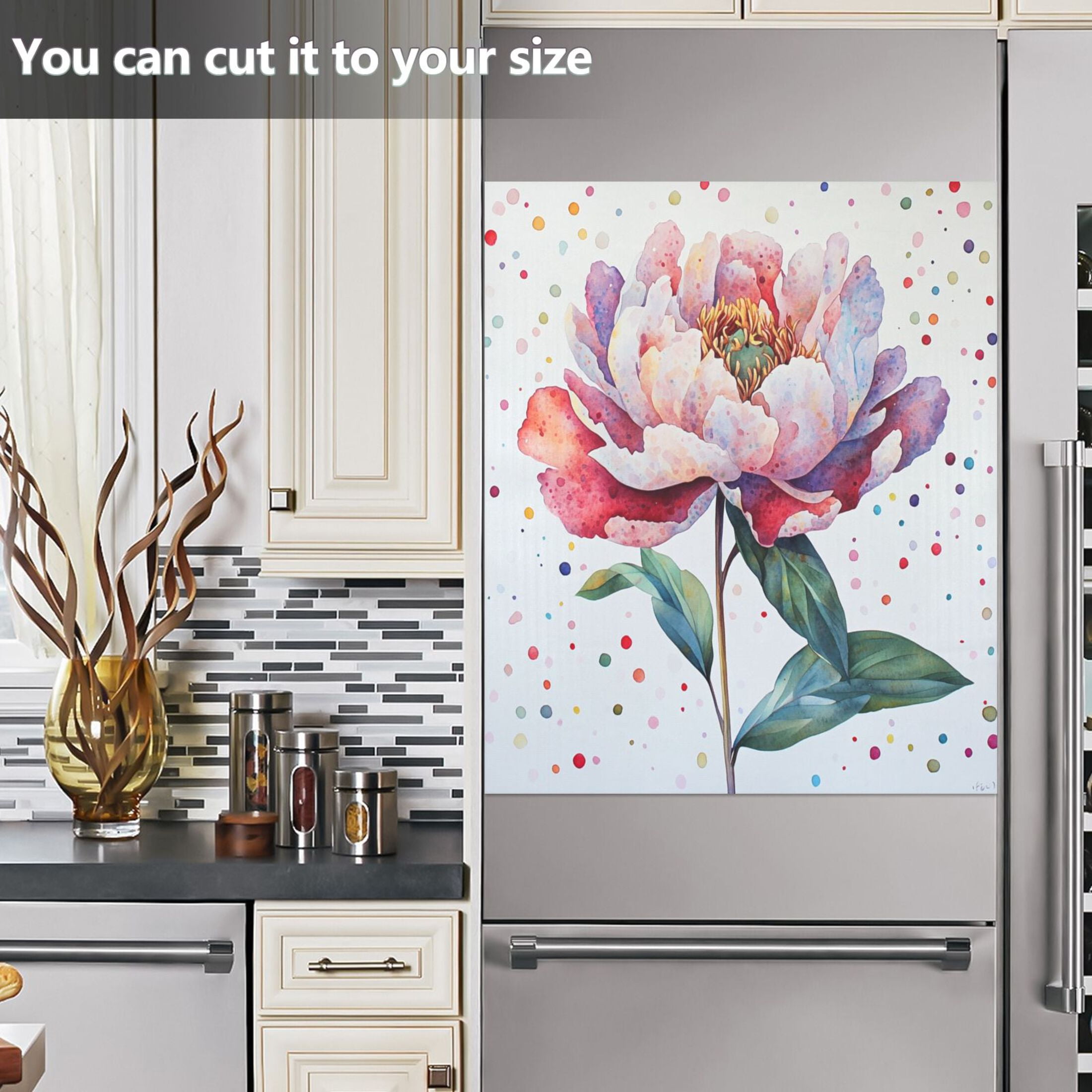 Dishwasher Magnetic Sticker 23x26 Inch Refrigerator Magnetic Sticker Washing Machine Magnetic Sticker Kitchen Panel Magnetic Sticker Home Decor Purple Watercolor Flowers