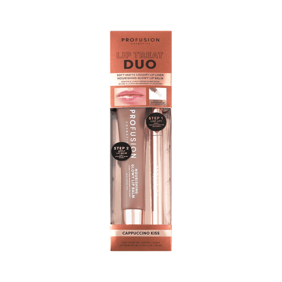 Profusion Cosmetics | Lip Treat Duo, Cappuccino Kiss, 1 Count, 0.35 oz.