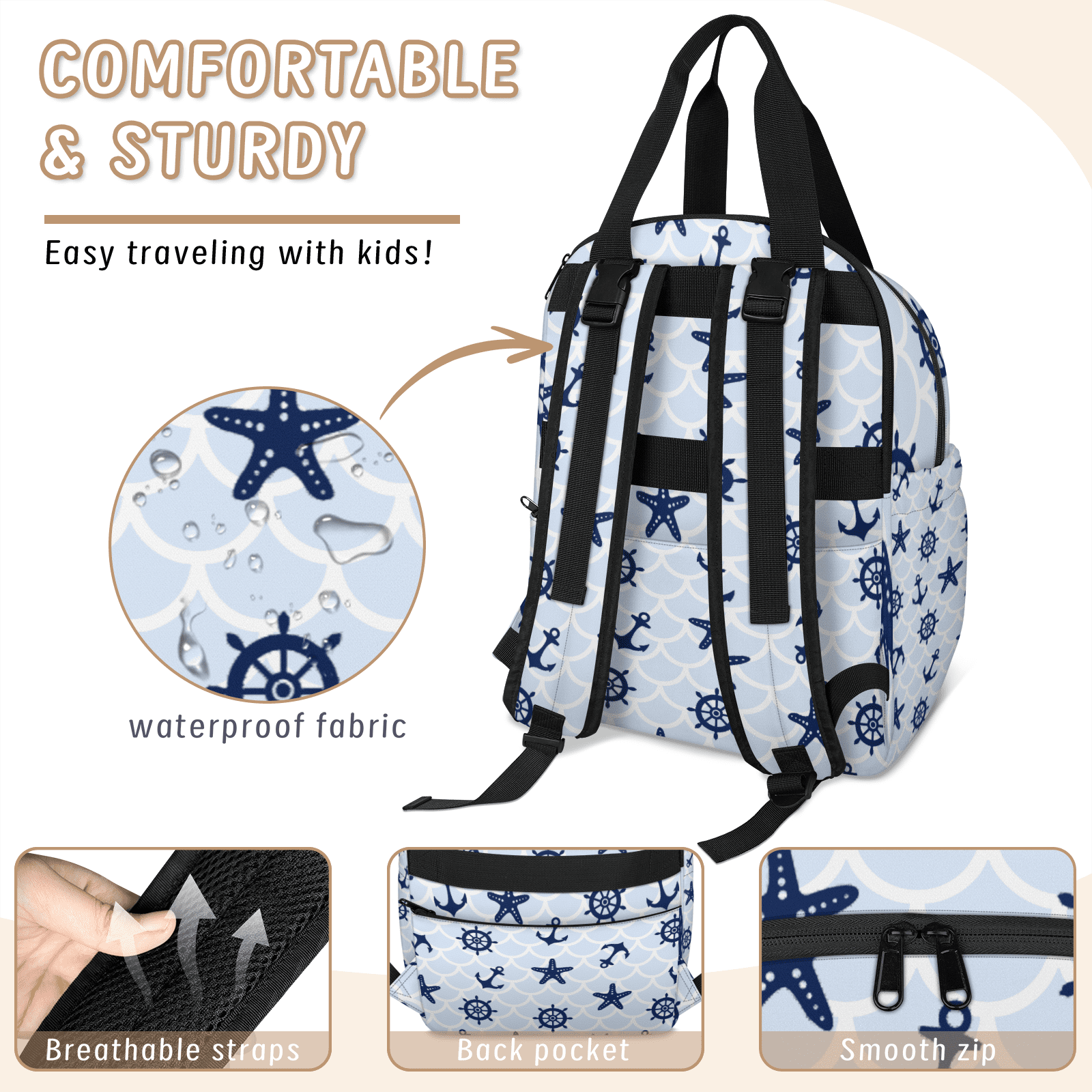 Diaper Bag for Dad Mom,Unisex Multifunction Travel Backpack with USB,Baby Changing Bag for Parents,Large Capacity,Waterproof