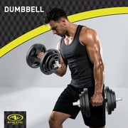 Athletic Works 100LB Black Cast Iron Standard Weight Plate Sets, Used as Both Dumbbell and Barbell,1-inch Holes Fit Standard Sized Bar