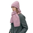 thumbnail image 5 of Soft Wool-Blend Knit Scarf & Hat Set - Warm Winter Two-Piece Accessory Collection for Men and Women,167x24/25x24 cm,gream, 5 of 24