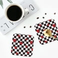 thumbnail image 4 of Sigee Ladybugs Of Black And White Checkers for Water-Resistant, Heat-Resistant, Non-Slip Leather Coasters Set, Ideal for Coffee Table, Office, Bar, Home Decor-Square, 4 of 6
