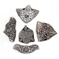 thumbnail image 2 of Hashcart  Wooden Pottery Stamps for Block Printing Set of 5, Wooden Printing Stamps for Crafting on Fabric, Clay & Henna Tattoo, 2 of 6