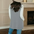 thumbnail image 4 of oqasdz Womens Sweaters V Neck Knit Sleeveless Long Sweaters Vest with Pocket Fall Winter Pullover Warm Fashion Top Casual Versatile, 4 of 6