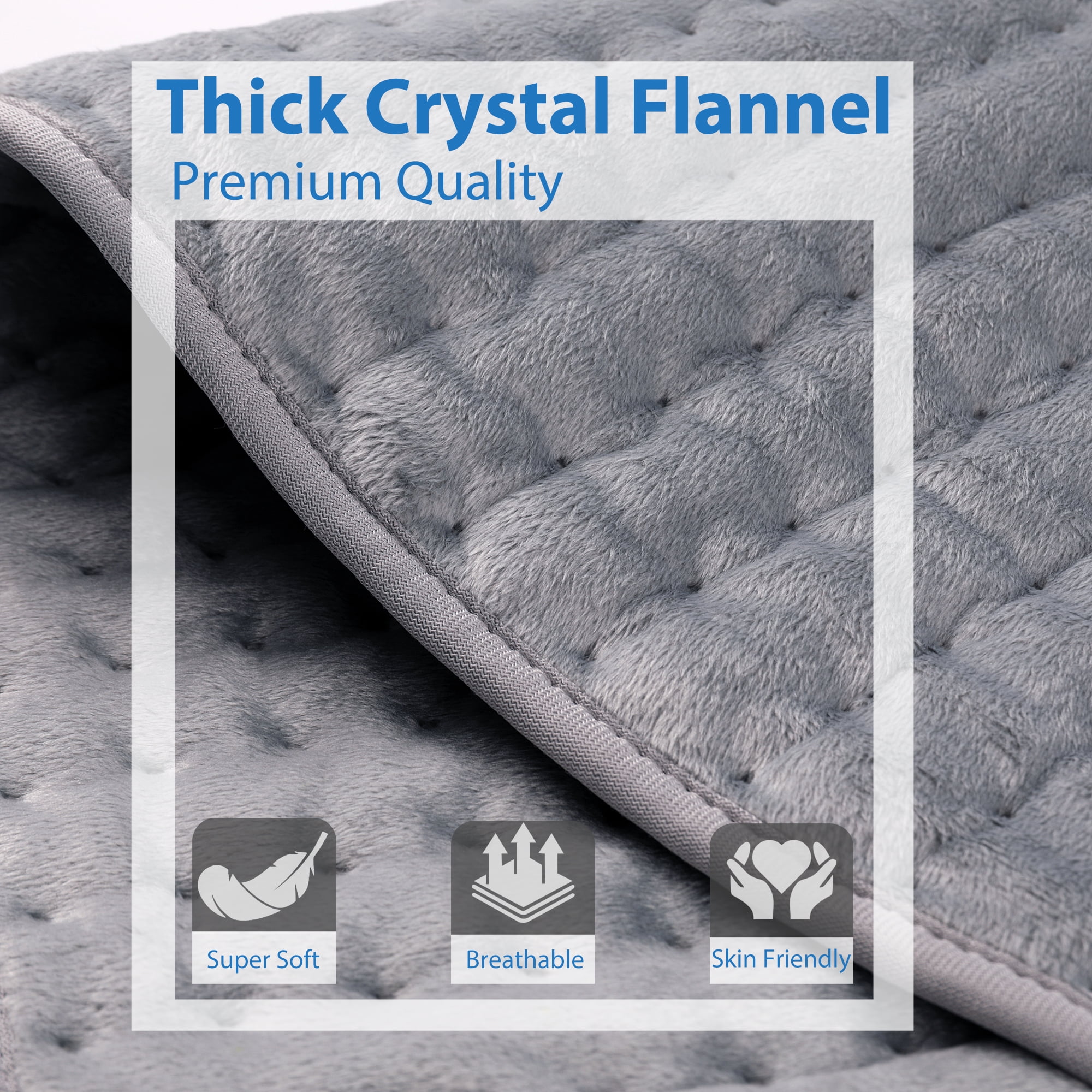 TCVOR Flannel Heating Pad for Deep Heat and Comfort, 12" x 24" Electric Heating Pad, Fast-Heating with 6 Heat Settings, 4 Timer Auto Shut Off, Machine Washable
