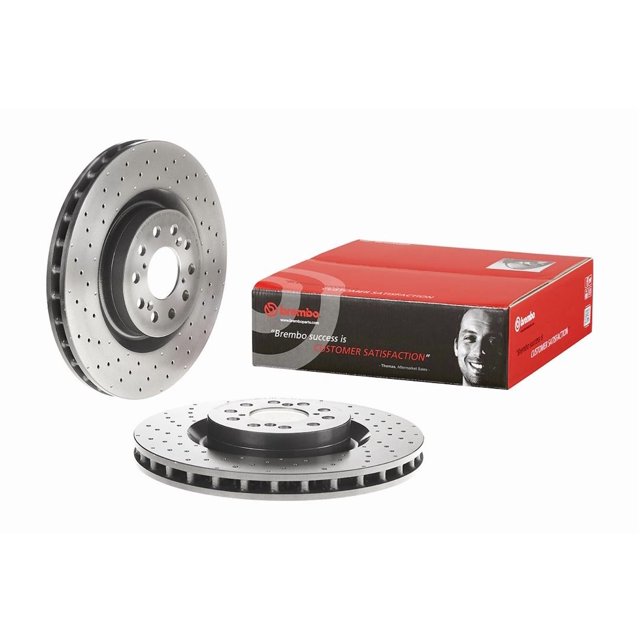 Convient pour Honda Civic Brembo 2017-2019 Rotor de Frein 09C33811C02 Ventilé Croisé; Design en une Pièce; Motif de Boulon de Roue 5 x 120 Millimètres; Diamètre Intérieur de Chapeau de 161 Millimètres; Diamètre de Moyeu de 70 Millimètres