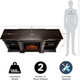 thumbnail image 4 of Real Flame Fresno 72" Electric Fireplace TV Stand in Dark Walnut, 4 of 9
