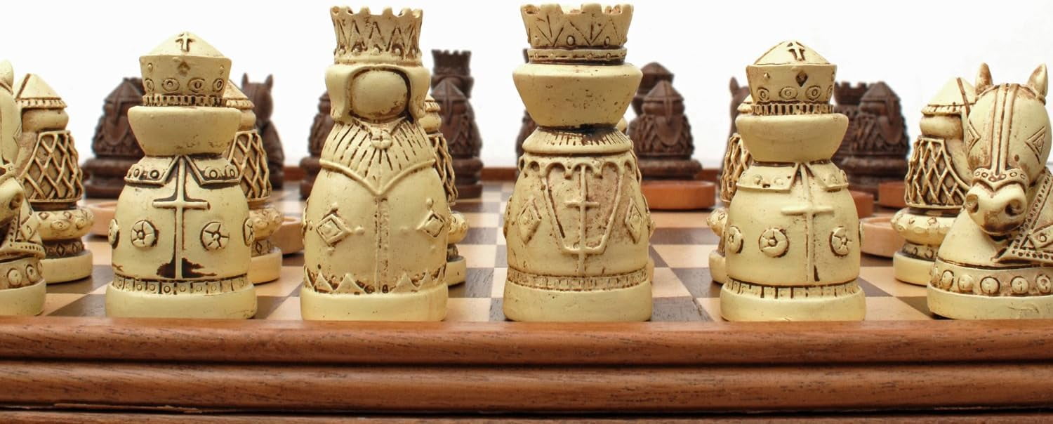 WE Games Medieval Chess & Checkers Wood Game Set - Wood - 15 in.
