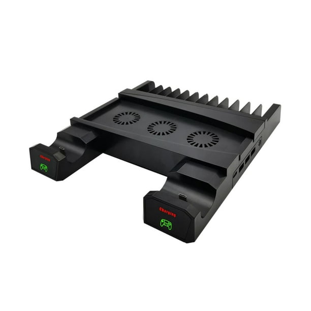 Ventilador de enfriamiento de soporte, para consola PS5 Base estable, con puerto de controlador dual, Pies antideslizantes para almacenamiento de Macarena Soporte de enfriamiento