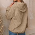 thumbnail image 4 of Women Tunic Tops Winter Fall Loose Fit Hooded Long-sleeved Cap Drop Shoulder Hoody Graphic Hoodie Cotton Hoodies Hoodie(Khaki,L), 4 of 6