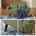 thumbnail image 6 of Soscana Sectional Sofa with Storage Ottoman and Loveseat, Modern 3 Seater L Shaped Couch Love Seat for Living Room Apartment Studio Office,Living Room Furniture Set,Green, 6 of 8