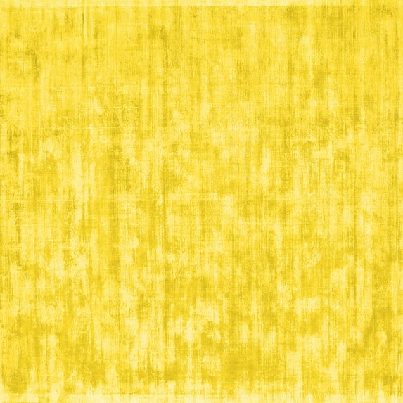 Ahgly Company Machine Washable Indoor Square Solid Yellow Modern Area Rugs, 4' Square