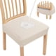 thumbnail image 1 of FloreceBien - Juego de 2 fundas impermeables para sillas de comedor, fundas protectoras para asientos de sillas de jacquard elásticas, extraíbles y lavables, sin fundas traseras, color beige, 1 of 7