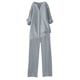 thumbnail image 4 of Conjuntos de 2 piezas para mujer: conjunto de blusa ancha y pantalones elásticos, camisa informal con cuello en V y pantalones para llevar en la calle o en la playa, poliéster, corte holgado, talla, 4 of 4