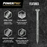 Power Pro ONE Exterior Flat-Head Multi-Material Screws (#8X1-1/2) - 25 Pieces