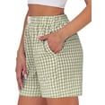 thumbnail image 5 of Fantaslook Plaid Shorts for Women Button Gingham Cotton Shorts Summer Lounge Boxers Beach Shorts with Pocket, 5 of 10