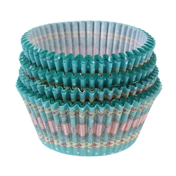 100PCS Sky Flower Cupcake Liners Paper Wrappers for Birthday, Wedding, Party Cakes and Baking Supplies