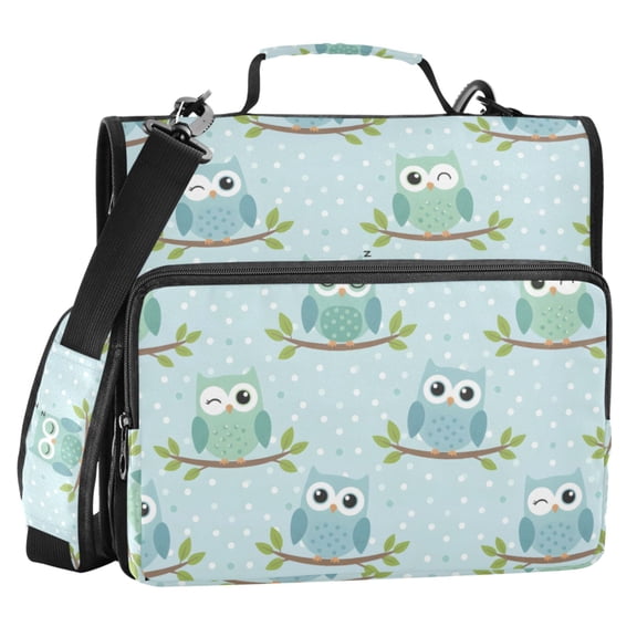 ALAZA Zipper Binder Funny Owls 2 in 3 Ring Trapper Keeper 500 Sheet Capacity File Folder Organizer Bag