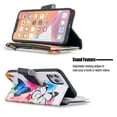 thumbnail image 3 of Dteck For Apple iPhone 11 Pro Max 6.5 inch Magnetic Patterned Leather Wallet Zipper Card Holder Stand Strap Case Cover,Butterfly, 3 of 5