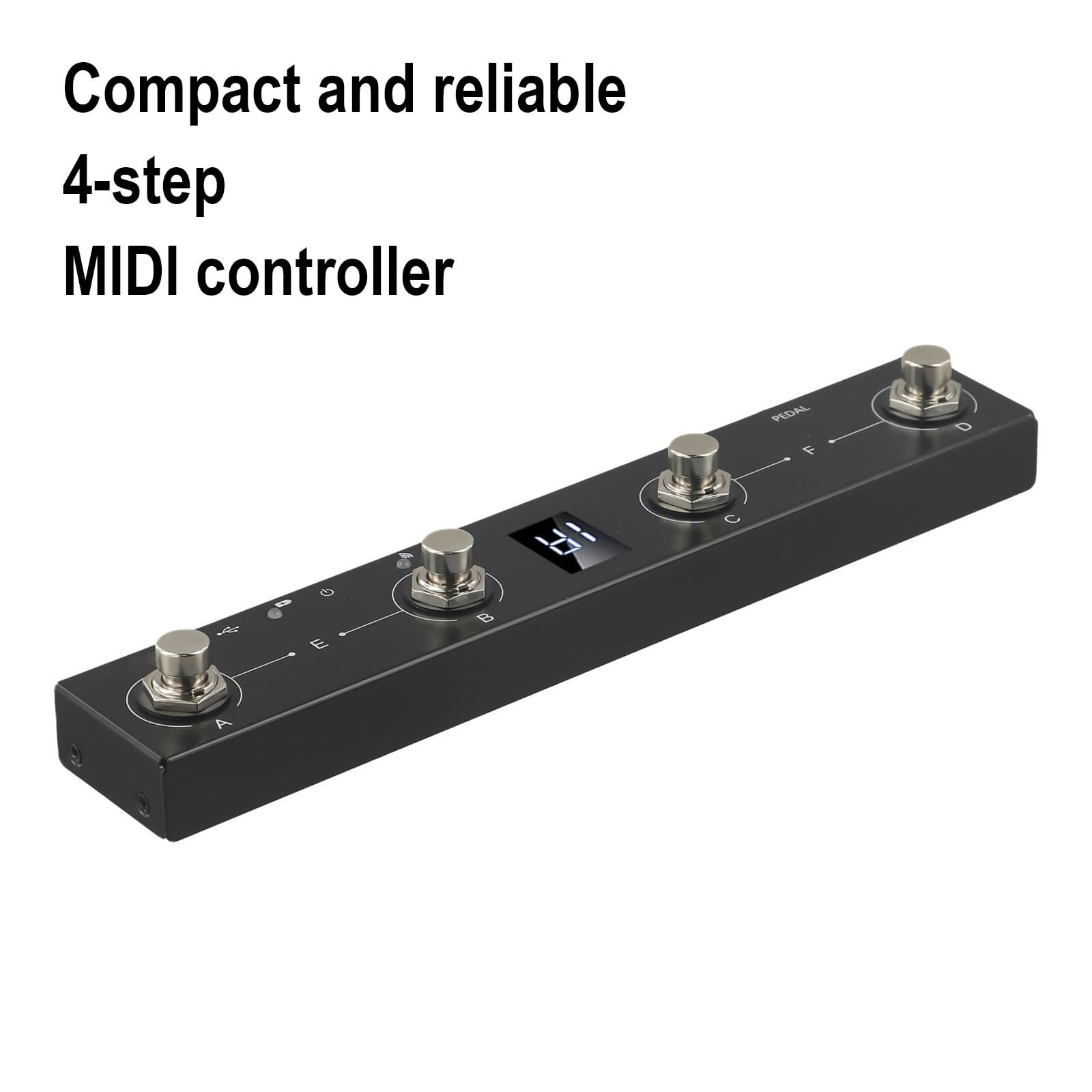 Gerich For M-VAVE Chocolate Bluetooth Wireless MIDI Controller Rechargeable 4 Buttons Portable MIDI Foot Controller Pedal APP Control