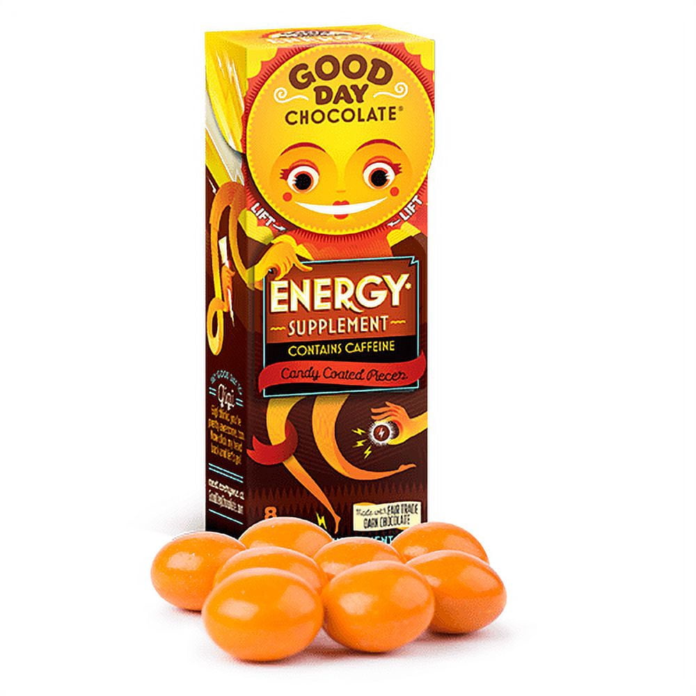 Good Day Chocolate Energy Supplement with Caffeine, 8 pieces, 12 pack