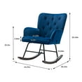 thumbnail image 3 of Modern Rocking Chair with Button Tufted, Velvet Accent Living Room Chair with Arm and Soft Cushion for Nursery, Aparment, Navy, 3 of 7
