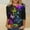 Multicolor, variant on Goodtrade8 Casual Women's Plus Size Tops Multicolor Printed 3/4 Sleeve Crew Neck Womens Shirts Plus Size