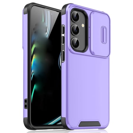 for Samsung Galaxy A32 5G Phone Case: Shockproof Protective Rugged Phone Cover with Camera Lens Slide | Drop Proof Military-Grade Protection TPU Hybrid Bumper Cases for Samsung Galaxy A32 5G,Purple