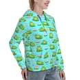 thumbnail image 6 of Picia Frogs And Aquatic Plants Pattern Casual Women's Hoodie, Hooded Sweatshirt with Kangaroo Pocket, Comfortable Pullover with Eye-catching Drawstrings-X-Large, 6 of 7