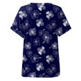 thumbnail image 4 of vigerkar Women's Casual Boho Floral Printed V Neck Tops Short Sleeve T Shirt Blouses (Navy, XL), 4 of 9