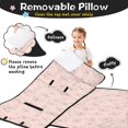 thumbnail image 3 of Pink Butterfly Pattern Teens Toddler Nap Mat with Pillow, Sleeping Mat Bag for Preschool Daycare 59"x22", 3 of 6