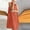 Orange, variant on Qulqfy Cotton Linen Summer Dress Maxi Sleeveless Solid Vintage V-Neck Work Button Down Beach Vacation Khaki Casual Sundresses L