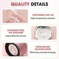 thumbnail image 4 of Double Wall Glass Tea Infuser Bottle Tumbler - 12oz/350ml Leakproof Travel Mug with Stainless Steel Filter for Loose Leaf Tea & Fruit Water, Hot or Cold Ready, Suit for Office Travel Home (silver), 4 of 7