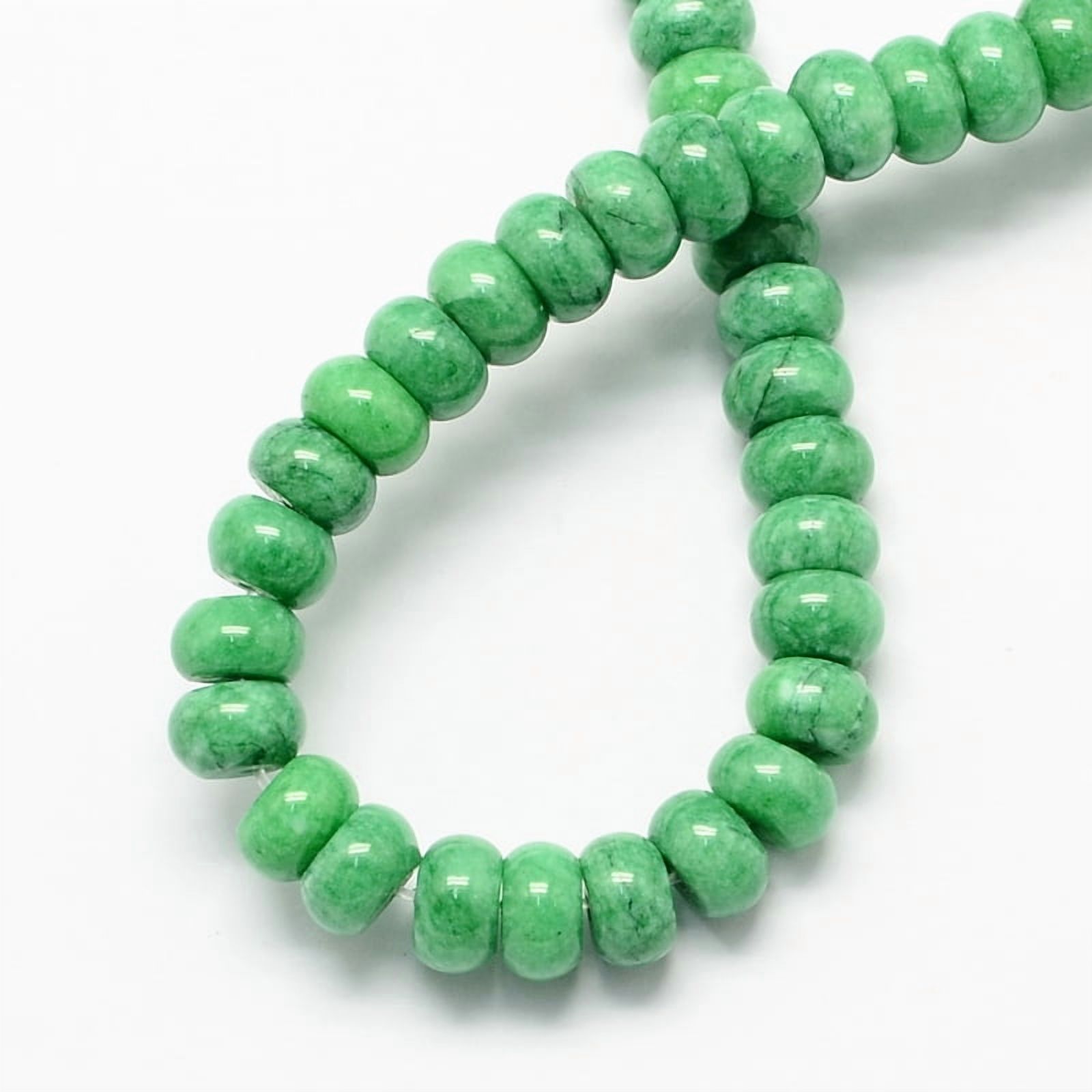 Natural Malaysia Jade Stone Beads Strands Dyed Rondelle Medium Sea Green 8x5mm Hole: 1mm about 60~65pcs/strand 15.7 inch Malaysia Jade