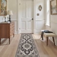 thumbnail image 4 of UERMEI 2x6 Washable Runner Rugs for Hallway, Modern Vintage Non Slip Indoor Rug for Entryway Doormats Bedroom Kitchen, Vacuum-Friendly Home Decor Carpet, Beige Brown, 4 of 8