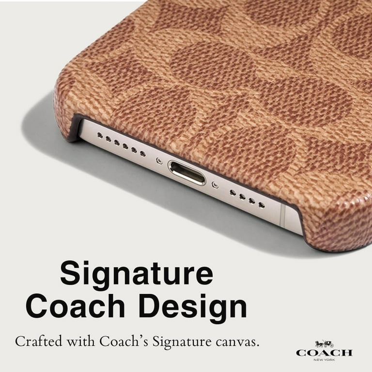 Coach Signature Canvas Slim Wrap iPhone 15 Pro Case, Tan