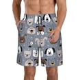 thumbnail image 1 of Lsque Motif de Visages de Chiens Mignons Maillots de Bain pour Hommes Shorts de Bain Hawaïens Séchage Rapide avec Poches-Petit, 1 of 6