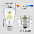 thumbnail image 3 of LED Edison Bulb,Dimmable,Vintage Style Light Bulbs,6W 5500K - 6000K Bright Daylight White,E26/E27 Base 6-Pack Antique Bulb by LUXON, 3 of 8