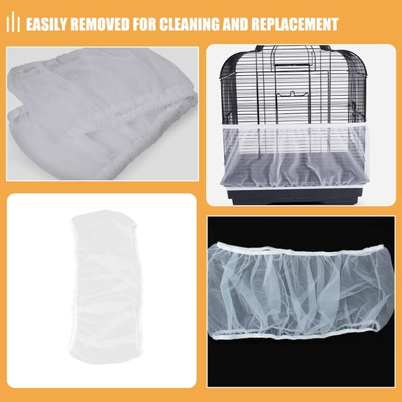ibasenice White Nylon Mesh Bird Cage Cover Screen with Breathable Soft Net for Parakeet and Small Bird Cage Protection
