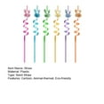 thumbnail image 4 of Cartoon Ornament Straws Kids-friendly Drinking Straws 6pcs Cartoon Sequin Straws Cat Love Crown Rabbit Fruit Shaped Decorations Plastic for Kids, 4 of 8