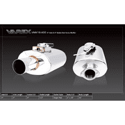 XForce VMK18-400 Varex Universal Oval Muffler, 4" Flanged Inlet, 4" Single Wall Tip