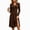 Khaki, variant on Ashirexll Long Sleeve Dress for Women A-Line Wrap Style Long Sleeve V-Neck Solid Color Dress with Cross Over Waist
